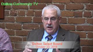 Dalton Select Board Meeting October 22, 2018