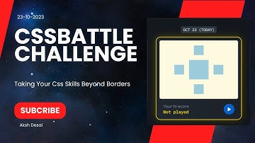 🤩 Today CssBattle Challenge (23-10-2023) #akshdesai #cssbattle