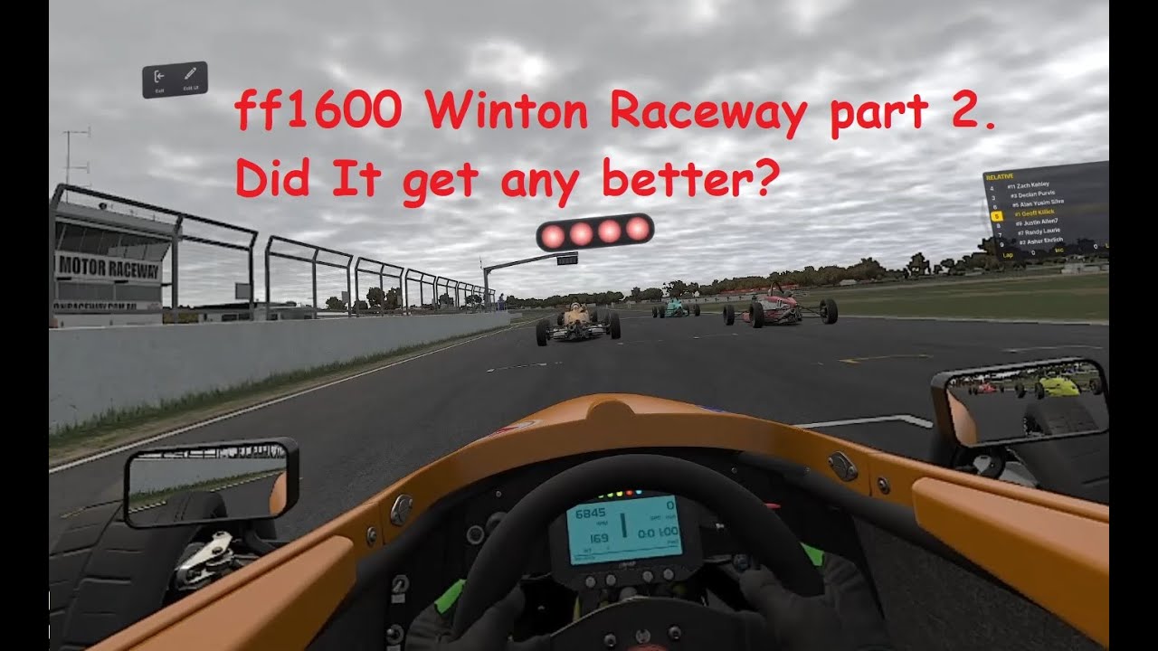 iRacing ff1600 at Winton Raceway. Quest 3 VR.