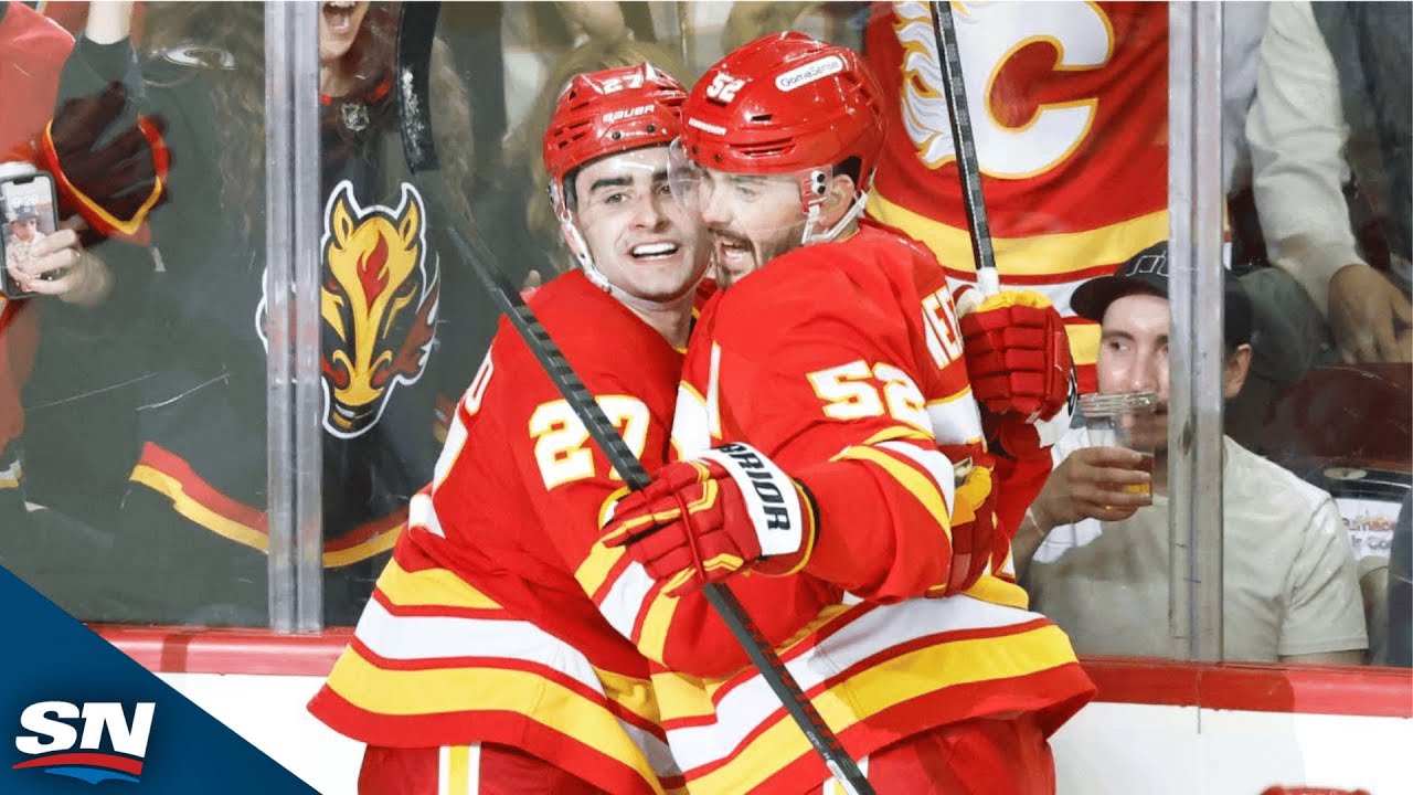 Matt Coronato Finishes Off Flames' Pretty Passing Sequence For Power-Play Goal