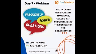 FAQ – Clause wise for IATF 16949 : 2016 Clause 4.1 – Understanding the context of the organization