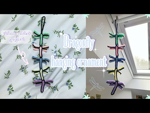 how to crochet a dragonfly hanging ornament/keychain🦋easy and fast crochet project | thisfairymade (video tutorial)