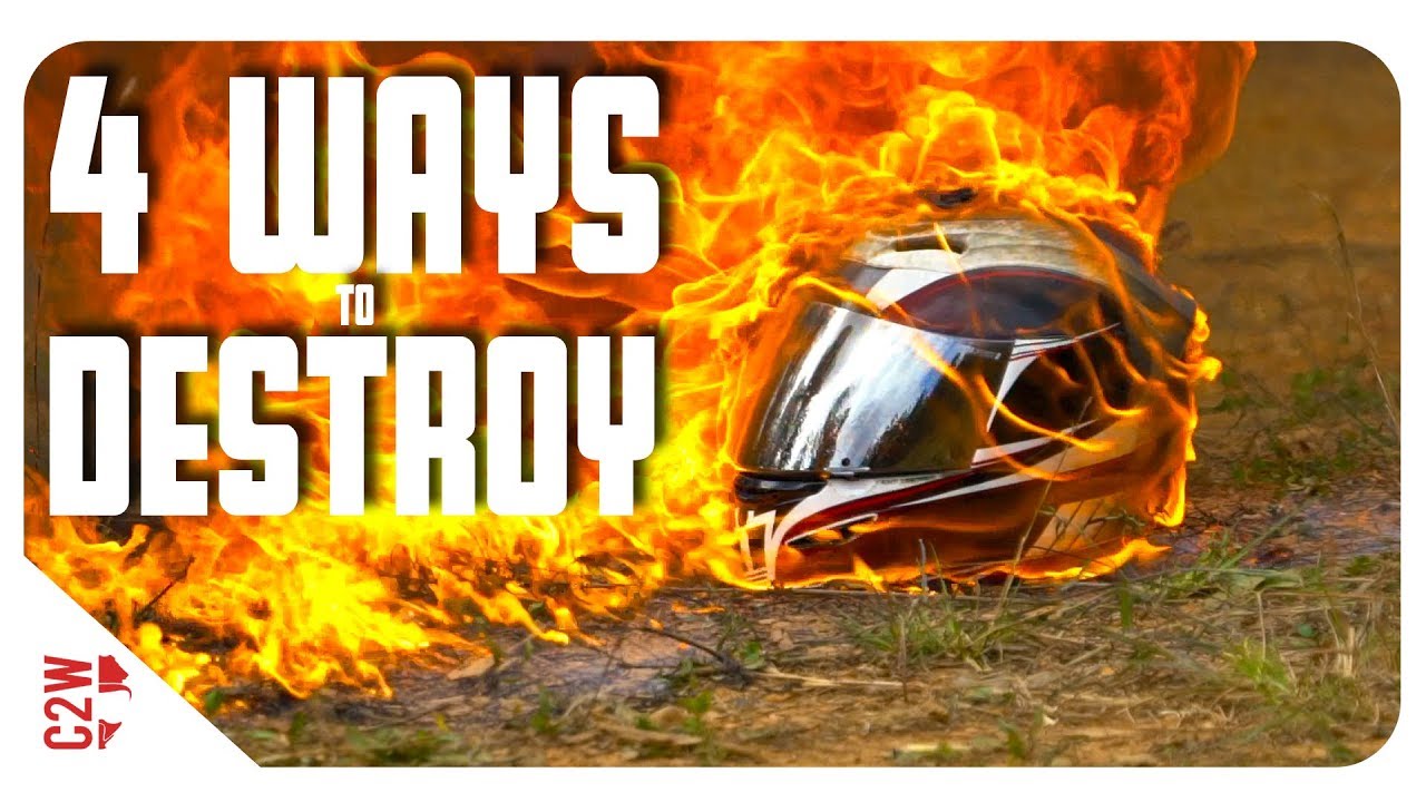 4 Ways to DESTROY a MOTORCYCLE HELMET!!