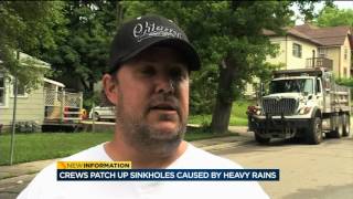 Janesville city crews repair sinkholes caused by heavy rains