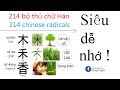 214 BỘ THỦ CHỮ HÁN | 214 RADICALS CHINESE | tieng trung 5s