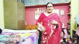 Cotton Saree Dropping Red Saree Indian House Wife Simple Saree Dropping Simple Vlog