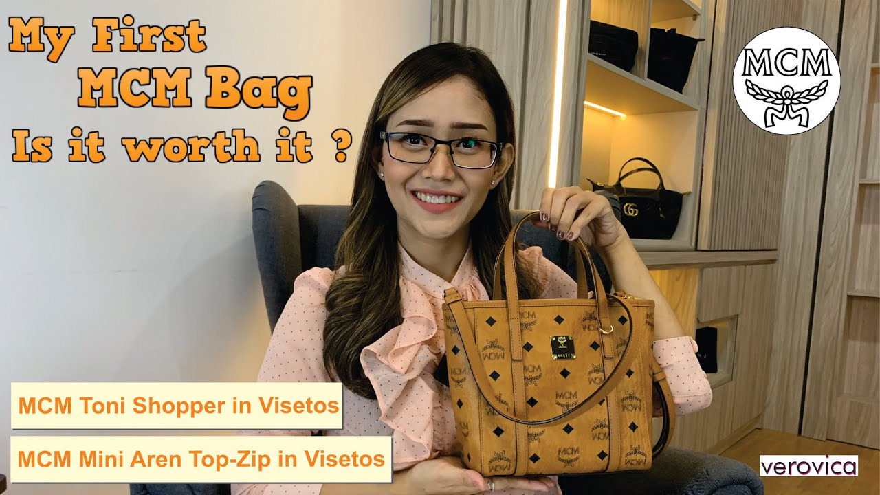 Mini Aren Tote in Visetos Cognac