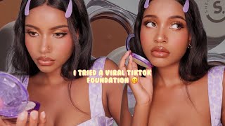 (🇫🇷🇺🇸) I TRIED THE NEW SKINFLUENCER FULL COVERAGE FOUNDATION ☁️🫧💜