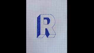 3D R Harfi Çizimi-Kolay Çizim3D Letter R Drawing-Easy Drawing