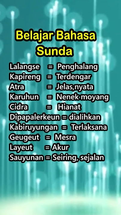 Belajar Bahasa Sunda Indonesia Part-7 #sunda