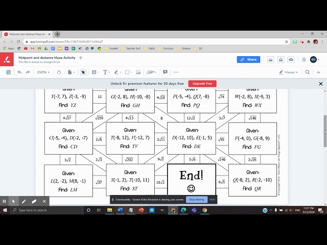Geometry: Lesson 1.6: Midpoint and distance Maze Activity - YouTube geometry-lesson-1-6-midpoint-and-distance-maze-activity-youtube