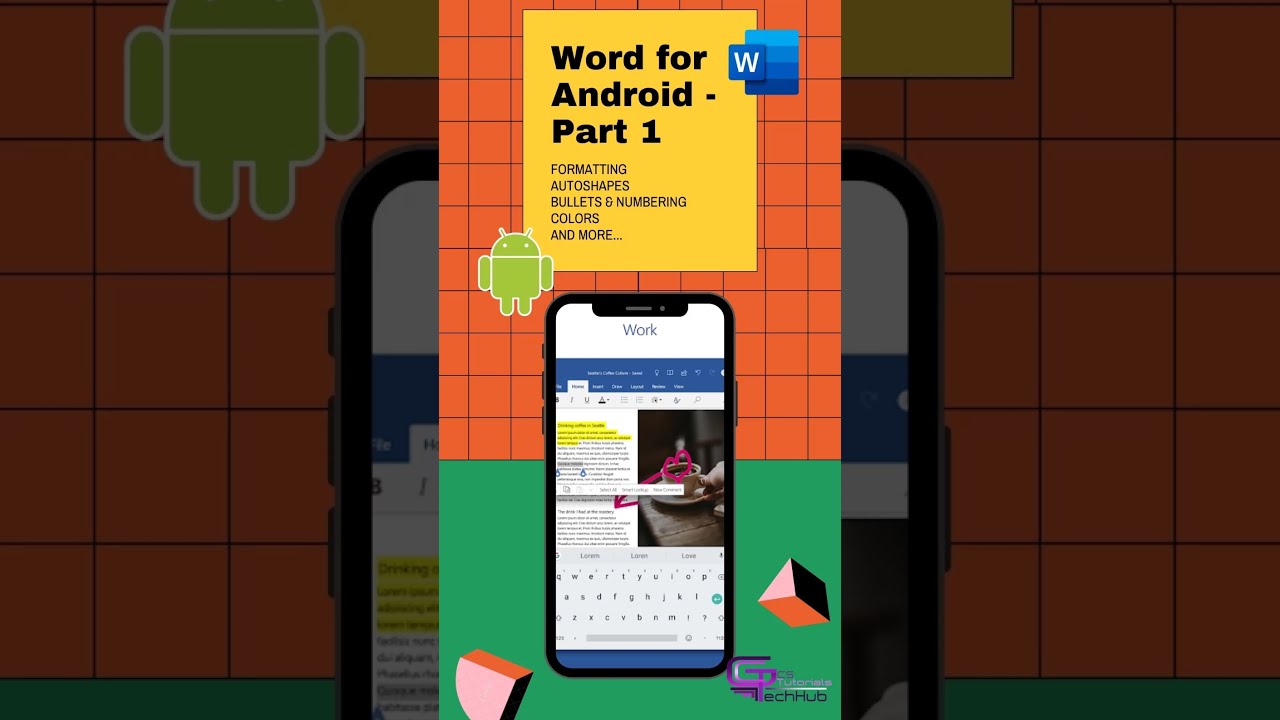 Formatting and Working with Shapes | Word Android App Tutorial - Part 1