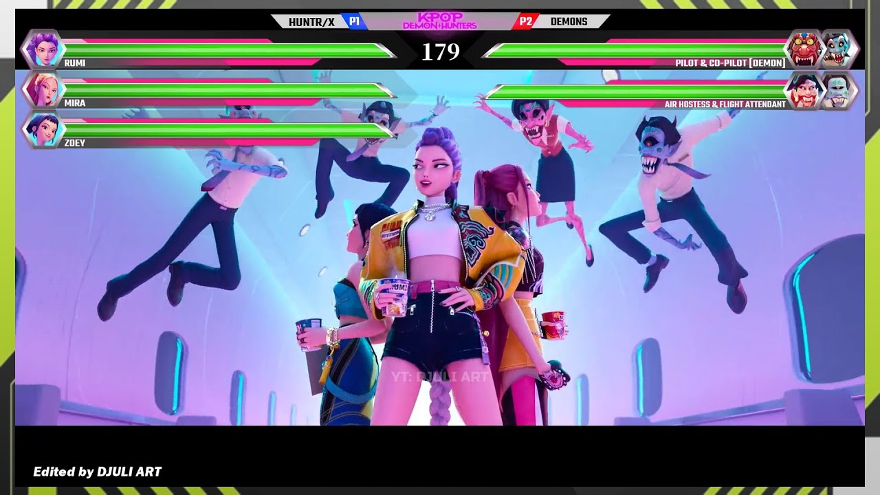 Huntrix Vs Demons With Healthbars - KPop Demon Hunters