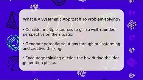 What Is A Systematic Approach To Problem-solving? - The Personal Growth Path