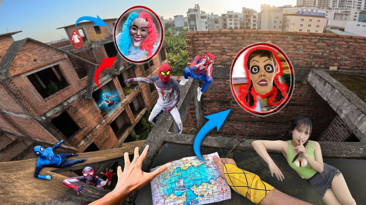 7 SPIDERMAN Vs SMILING WOMAN REAL LIFE ESCAPE 105.0 (Horror Parkour Pov Short) | Epic POV