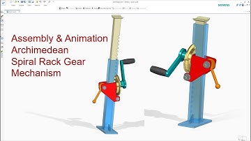Assembly & Animation Archimedean Spiral Rack Gear Mechanism | Solid Edge Tutorials