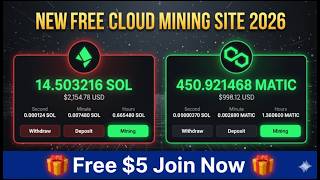 New free cloud mining website 2026 🚀 Legit New Platform | Mining Cryptocurrency| BTC ETH SOL BNB SOL