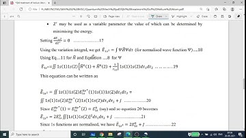 Variation Treatment of He atom-M.Sc Chemistry-Semester 2-M.G.University Kottayam