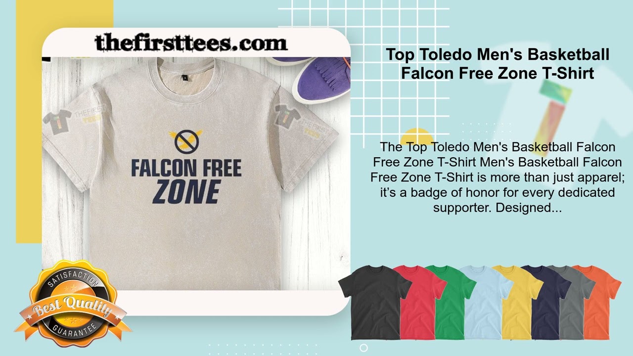 Top Toledo Men's Basketball Falcon Free Zone T-Shirt