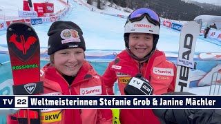 SPORT TV22: Die Weltmeisterinnen Team-Kombi Stefanie Grob und Janine Mächler Alpine Ski WM St. Anton