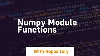 numpy module functions