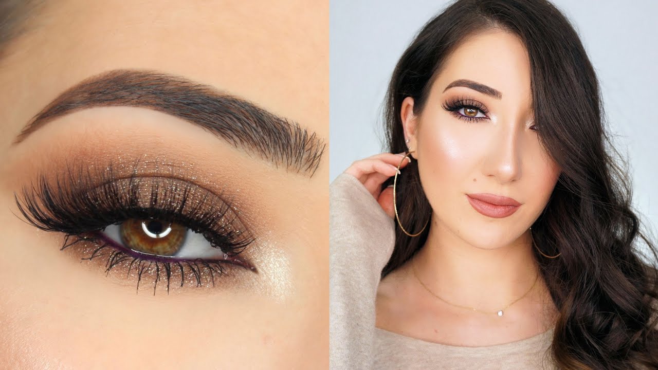 Sparkly Brown Smokey Eye Makeup Tutorial Youtube