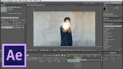 Adobe After Effects Tutorial : Realistic Gunshot - Muzzle Flash & Gunshot VFX included in the video