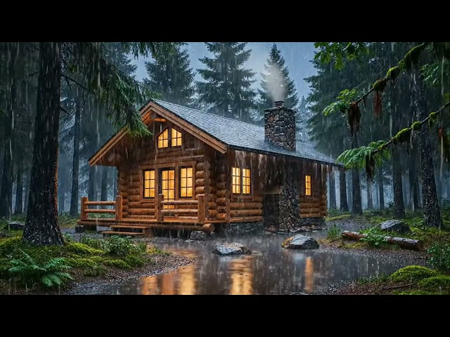 Rainy Evening Deep in the Forest Cabin | ASMR for Deep Sleep