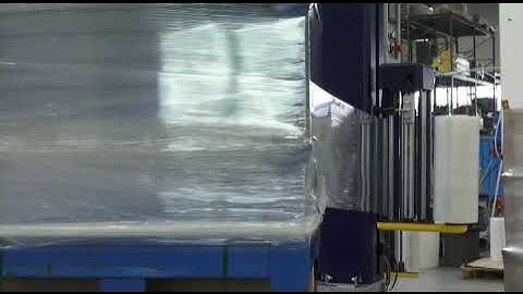 Automatic film cutting device on Robopac semi automatic turntable stretch wrappers