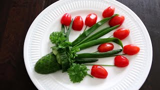 Super Vegetable Flower Decoration Ideas - Cucumber Carving Garnish