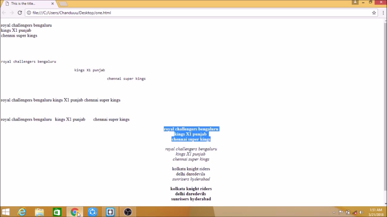 06. HTML Tutorial - how to use , bold(b),, italics(i), emphasis(em ...