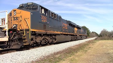 CSXT L742-30 ES44AH/ES44AH Takes off in Notch 8 &