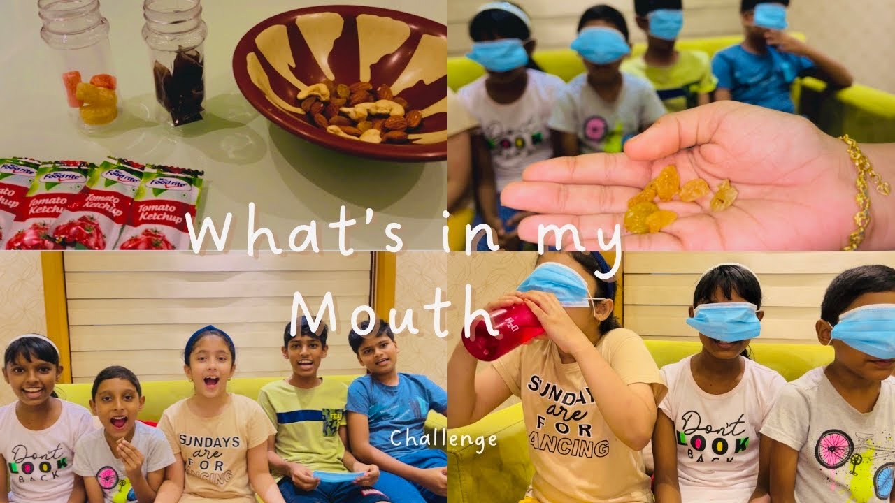What’s in my Mouth Challenge Food Challenge Games for families Get Together Games for Kids