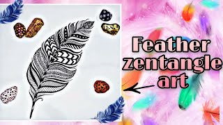 Easy Feather zentangle art