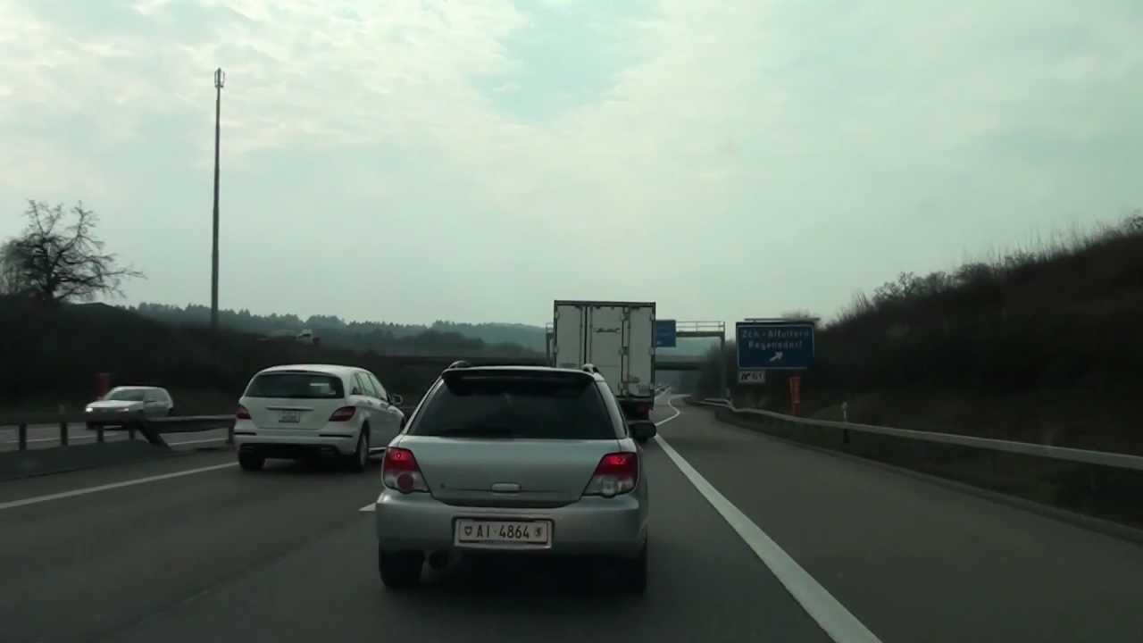 From Wallisellen to Buchs ZH/  Driving Video / Zürich Switzerland/ 03.2013/ FullHD