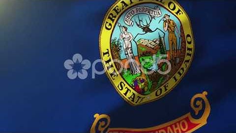 Idaho Flag Waving In The Wind. Looping Sun Rises Style. Animation Loop