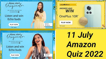 Amazon Listen and Win Echo buds Quiz Answers Today | Pay with Alexa Quiz answers today | #quiz