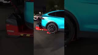 HOW TO MOVE A BROKEN TESLA #automobile #tesla #broken