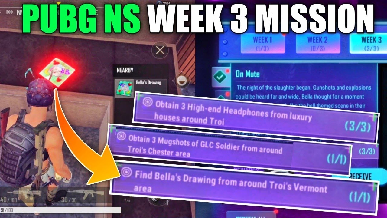 Pubg Ns Week 3 Story Mission Hindi | high end headphones | mugshots of glc soldier | Bella's drawing