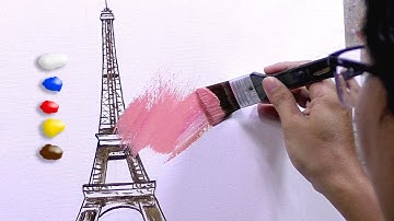 How to Paint the Eiffel Tower in Acrylics / Time-lapse / JMLisondra