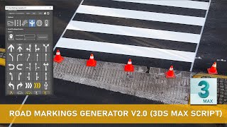 Road Markings Generator v2.0 (3Ds Max Script) screenshot 1