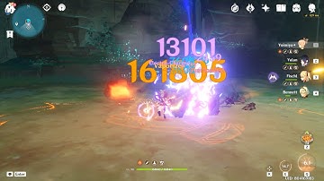 (Quick vid) Yoimiya Yelan Fischl Bennett vs Perpetual Mechanical Array