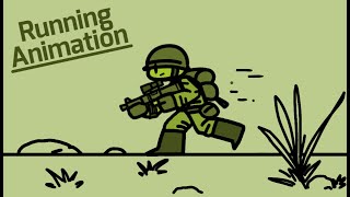 Flipaclip Running Animation (Soldier in a Rush) |Short Animation|12fps|