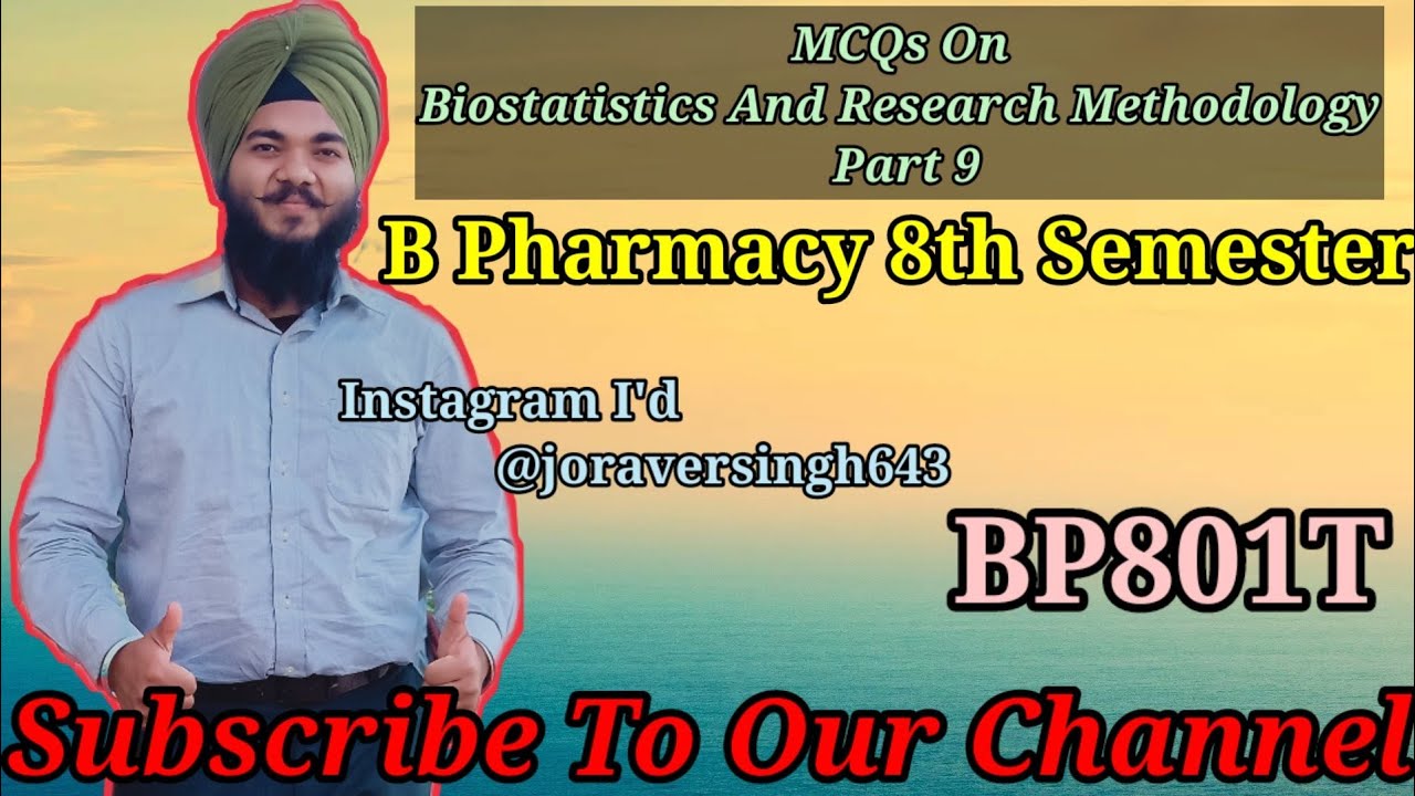 MCQs On Biostatistics And Research Methodology Part 9 - YouTube