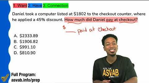 ASVAB Arithmetic Reasoning - How to Set Up and Solve Percent Word Problems