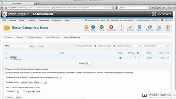 Ayuda Joomla 2.5 - Categorías de Notas de Usuario