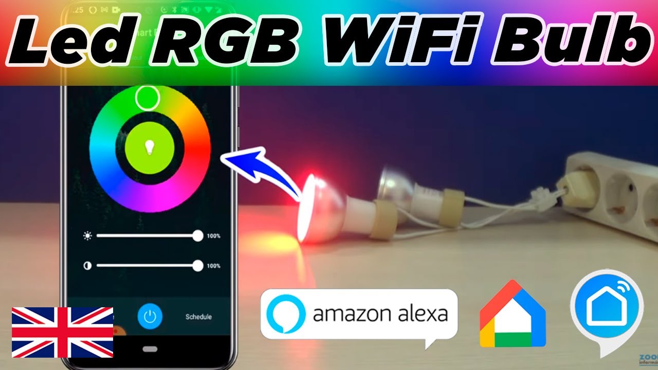 Ruban LED WiFi multicolore (RVB) 12W compatible Tuya Smart Life, Google  Home,  Alexa, Siri Shortcuts 