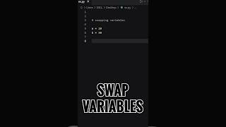 Swap Two Variables in One Line of Python #Python #Shorts