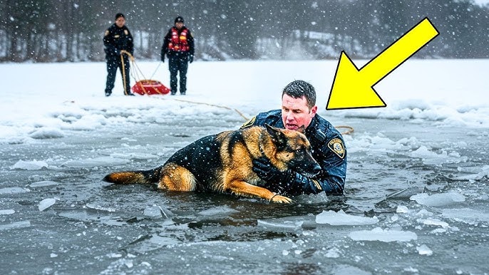 Heroic Police Officers Save German Shepherd Trapped in Frozen Lake and Then  Something Happened! - YouTube