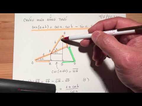 Video chứng minh cos(a+b) bằng (cos(a).cos(b) trừ... - youtube